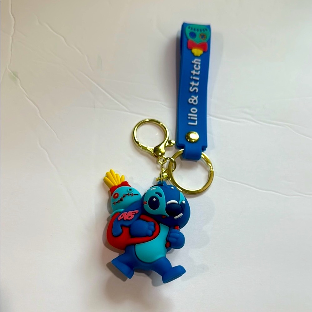 Stitch Blue and Red Keychain
